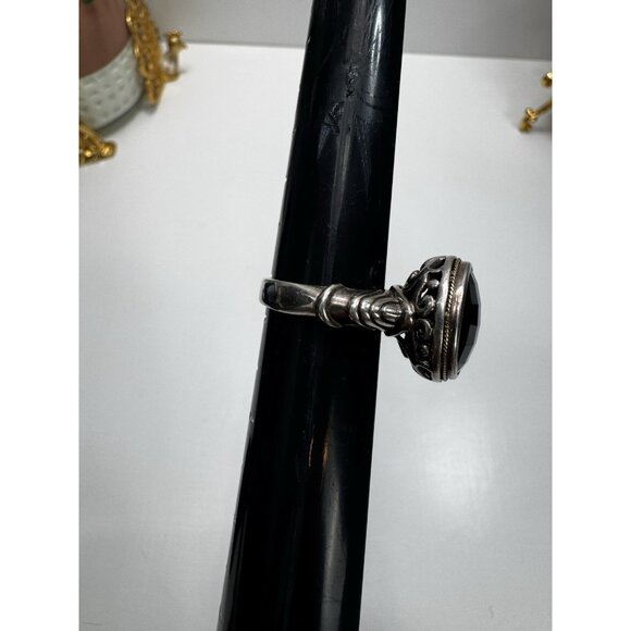 EFFY Luxury 925 Sterling Silver & 14K Gold Black Onyx Ring Sz 8.75 Ornate Signed - Picture 12 of 16